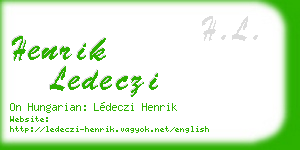henrik ledeczi business card